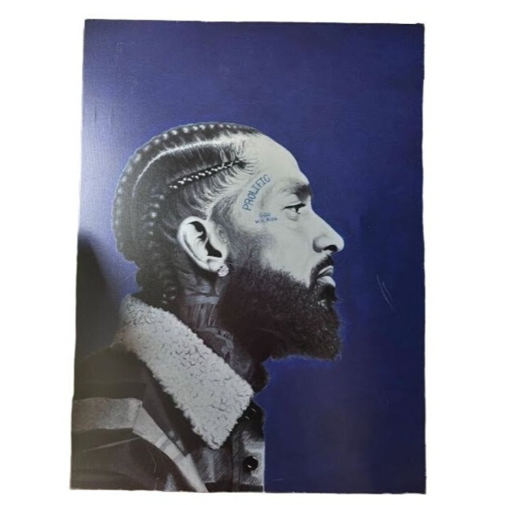 Nipsey Hussle Portrait Canvas Art Print Canvas Cultures